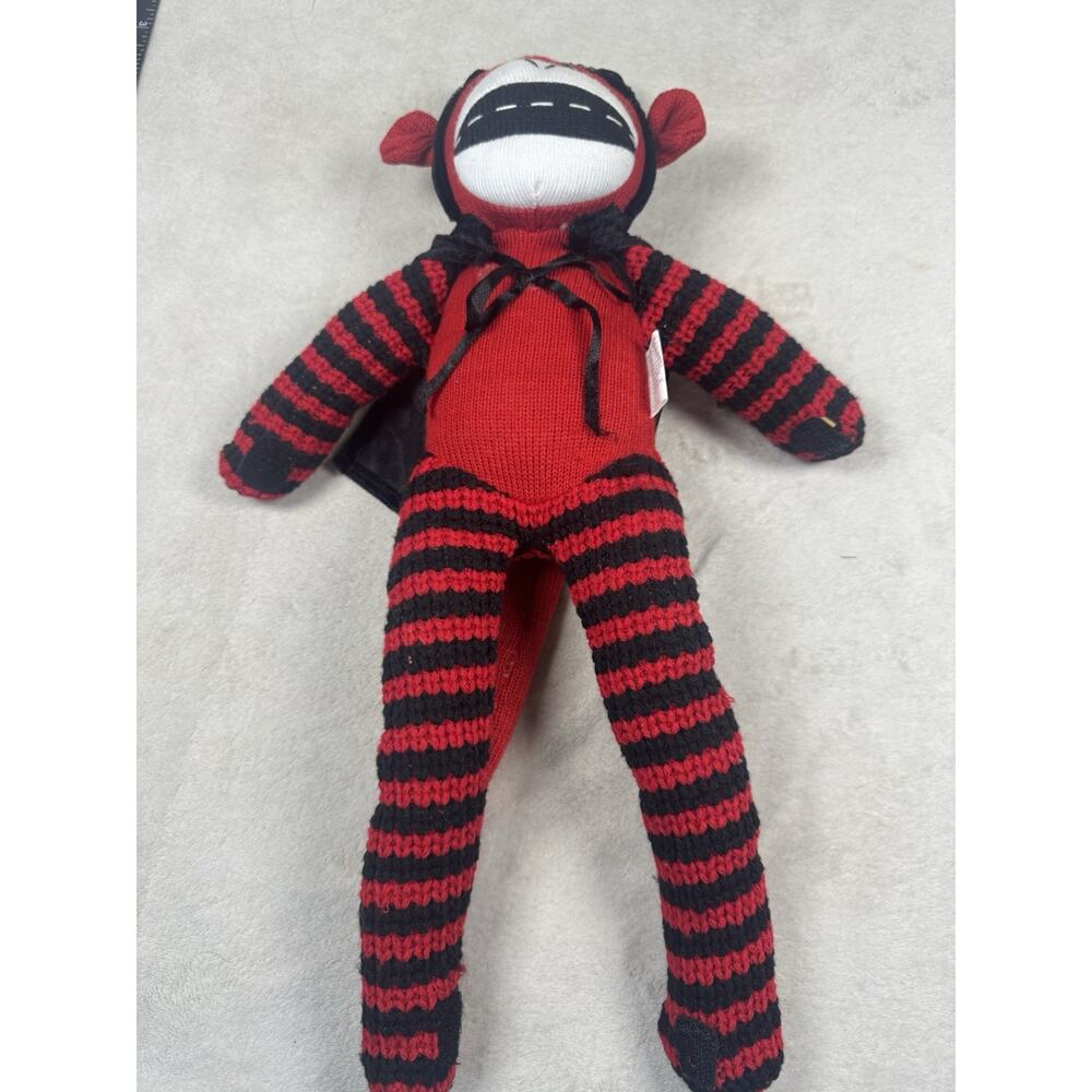 Country Line Red Black Sock Monkey Plush Knit Doll Stuffed Animal 2005 22” - Picture 2 of 7
